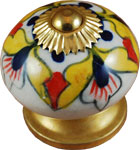 Fall Orchid Ceramic Ball Cabinet Knob