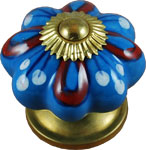 Blue Willow Ceramic Fluted Cabinet Knob