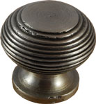 Antique Pewter Grooved Ball Cabinet Knob